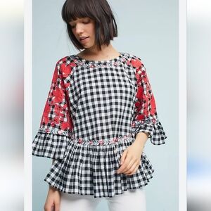 Anthropologie Boho Embroidered Blouse